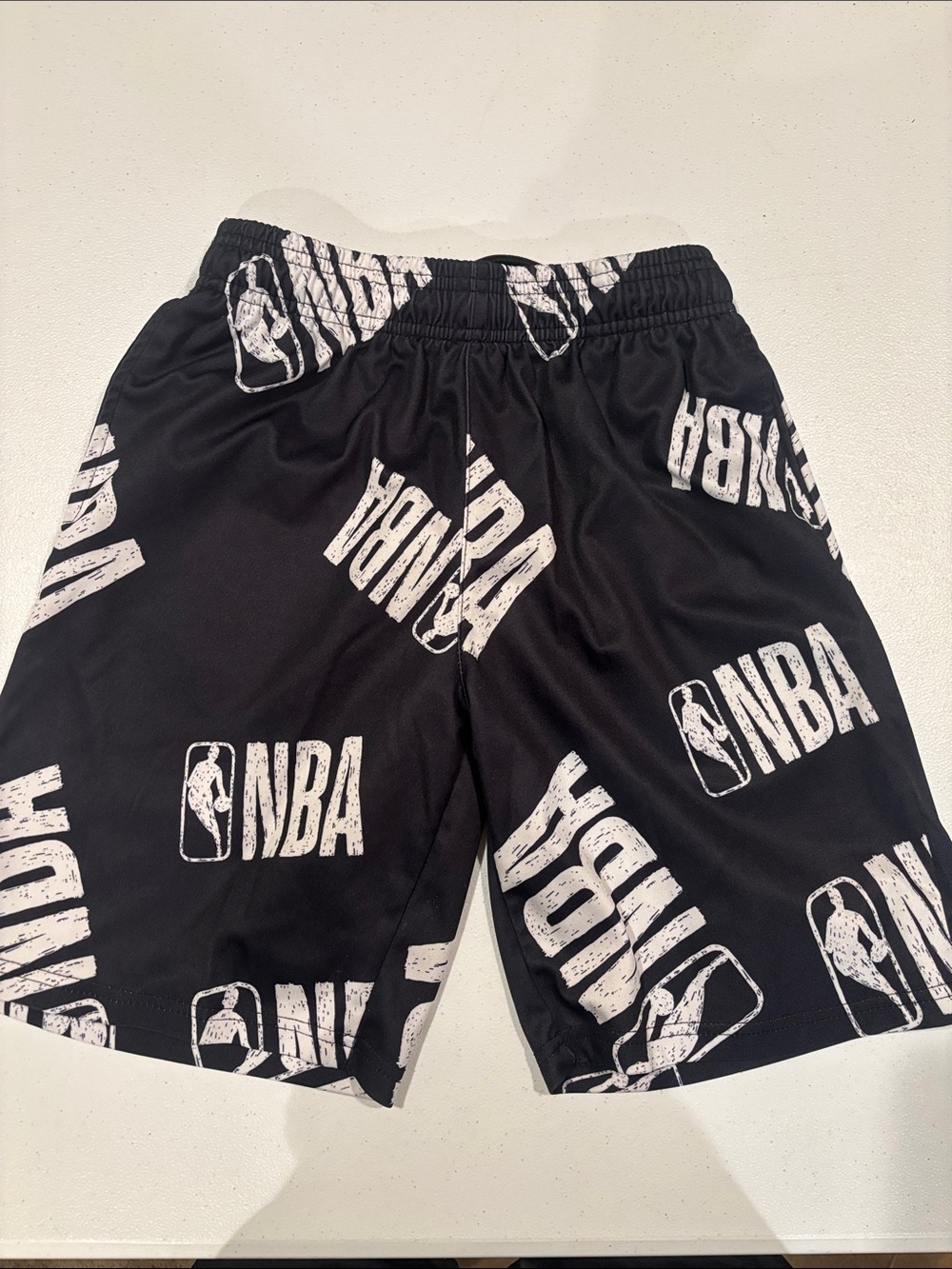 NBA Black and White Logo Print Shorts